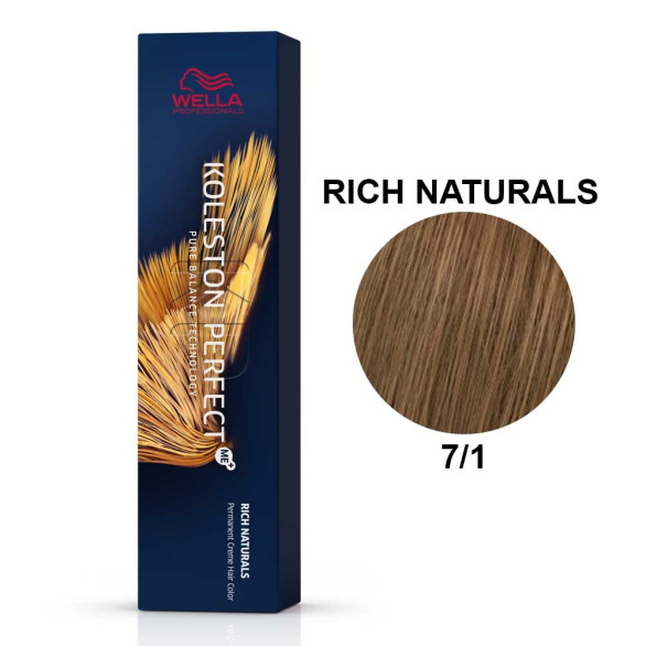 Wella Koleston Perfect ME+ naturales intensos 7/1 rubio medio ceniza 60 ml