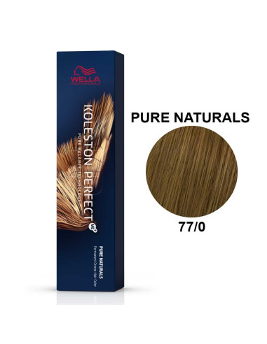 Koleston Perfect ME+ Naturais Puros 77/0 Louro Médio Intenso 60ml - Wella Professionals Wella Koleston Perfect