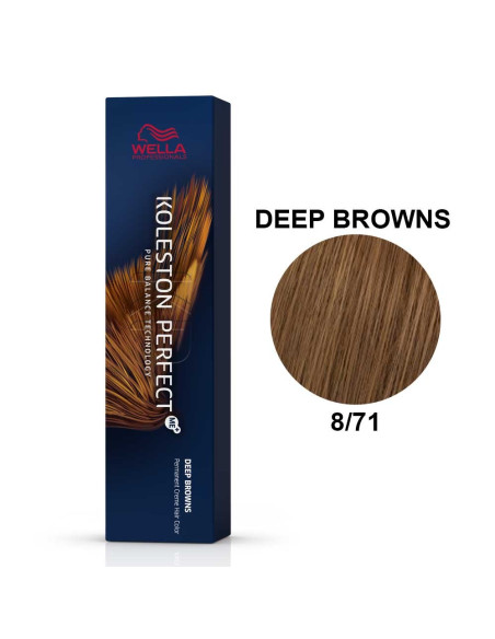 Koleston Perfect ME+ Castanhos Profundos 8/71 Louro Claro Marron Cinza 60ml - Wella Professionals Wella Koleston Perfect