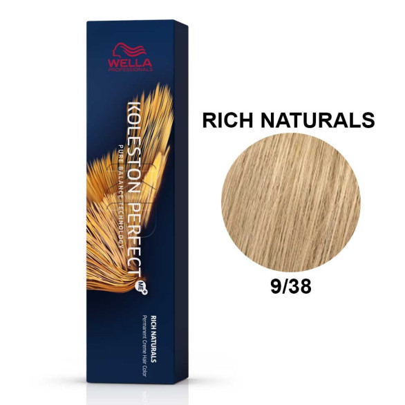Wella Koleston Perfect ME+ naturales intensos 9/38 rubio muy claro dorado perla 60 ml