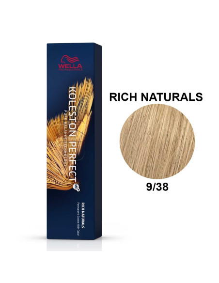 Wella Koleston Perfect ME+ naturales intensos 9/38 rubio muy claro dorado perla 60 ml