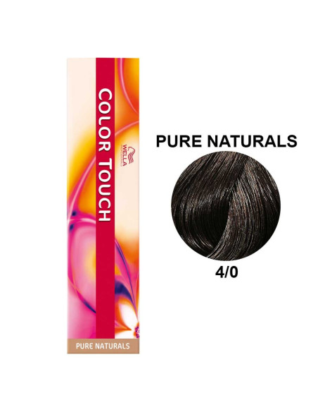 Color Touch Naturais Puros 4/0 Castanho Médio Natural 60ml - Wella Professionals Colour Touch