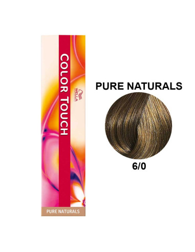 Color Touch Naturais Puros 6/0 Louro Escuro Natural 60ml - Wella Professionals Colour Touch