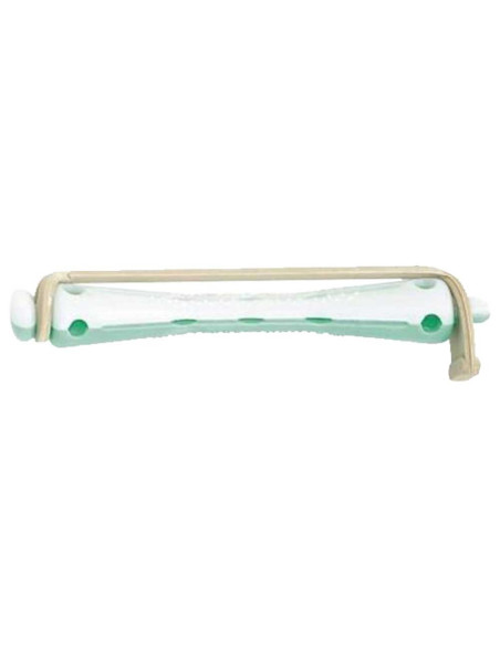 Bigudíes verde/blanco 6 × 70 mm, 12 unidades