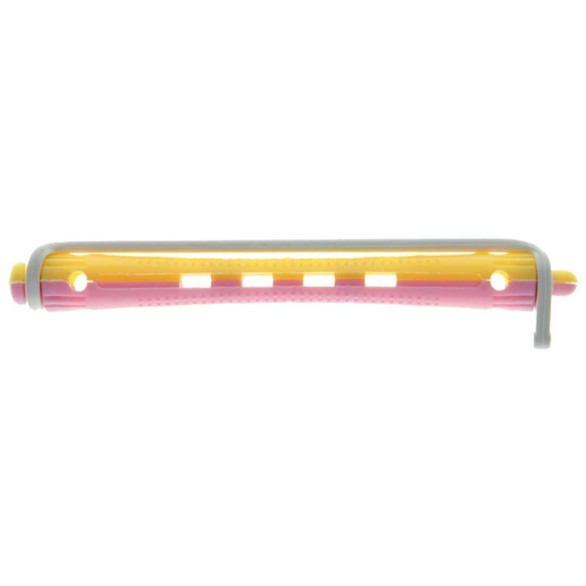 Bigudíes rosa/amarillo 8 × 91 mm, 12 unidades