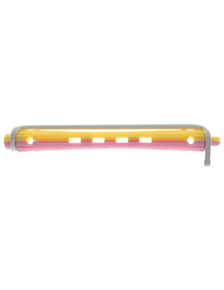 Bigudíes rosa/amarillo 8 × 91 mm, 12 unidades