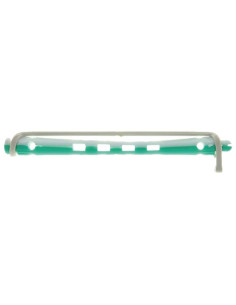 Bigudíes verde/blanco 6 × 91 mm, 12 unidades