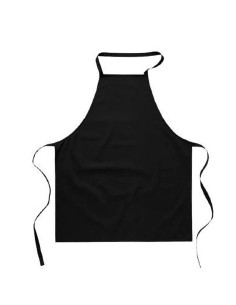 Delantal de peluquería negro lavable 66 x 71 cm