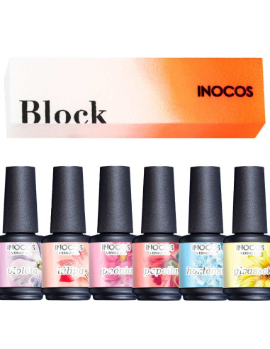 Coleção Verniz Gel + Bloco Laranja - FLORA INOCOS INOCOS Verniz Gel