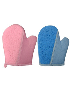 Guante de baño con esponja de celulosa