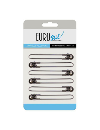 Pack 6 Pinças EUROSTIL de Metal Cromado Acessórios Outlet