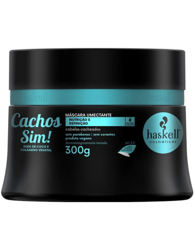 Mascara Haskell Cachos Sim 300g para Cabelos Crespos e Cacheados Haskell Cachos Sim