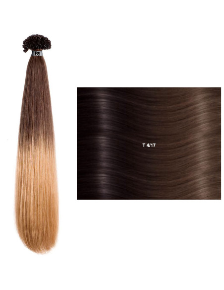 SHE extensiones lisas D Shatush de queratina 55/60 cm, 10 piezas
