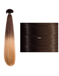 SHE extensiones lisas DC Shatush de queratina 40/45 cm, 10 piezas 2