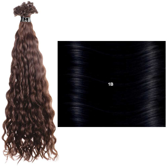 SHE extensiones rizadas RC de queratina 40/45 cm, 10 piezas