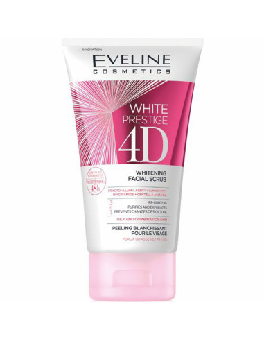 Esfoliante Facial White Prestige 4D 150 ml - Eveline Cosmetics Esfoliantes Rosto