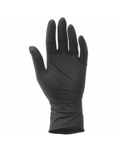 Guantes de nitrilo negros talla M, 100 unidades
