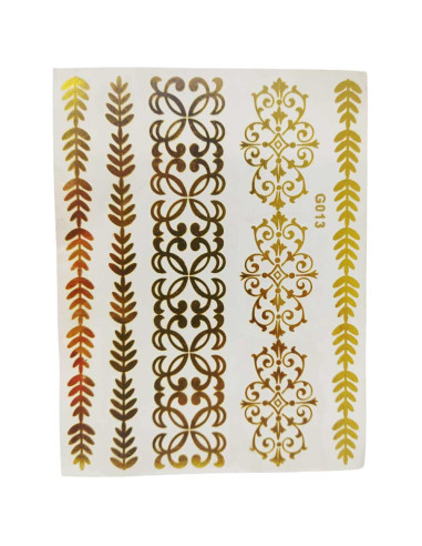 Tatuagem temporária nº54 Dourado Promoções