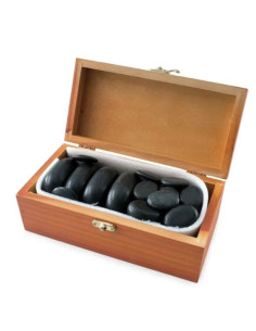Piedras de basalto para masaje con caja, 20 unidades