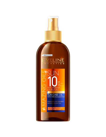 Óleo Acelarador de Bronzeamento Eveline Cosmetics Amazing Oils 150ml SPF10 Protetor Solar