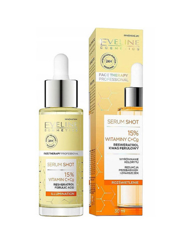 Sérum Iluminador Eveline Cosmetics SERUM SHOT 30ml Vitamina C+ Cg Sérum Rosto