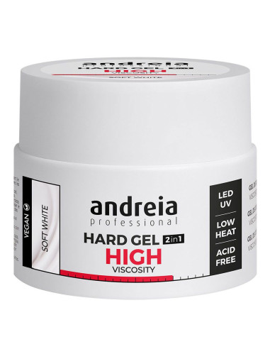 Andreia Hard Gel 2 IN 1 Soft White - Alta Viscosidade 44gr Gel Construção Andreia