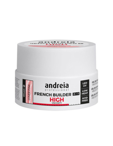 Andreia French Builder 2 IN 1 Cover Pink - Alta Viscosidade 22gr Gel Construção Andreia