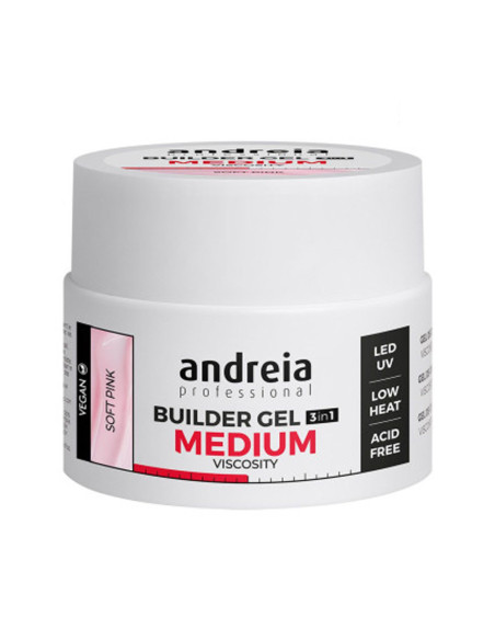 Andreia Builder Gel 3 IN 1 Soft Pink - Média Viscosidade 22gr Gel Construção Andreia