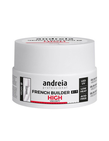 Andreia French Builder 2 IN 1 White - Alta Viscosidade 22gr Gel Construção Andreia