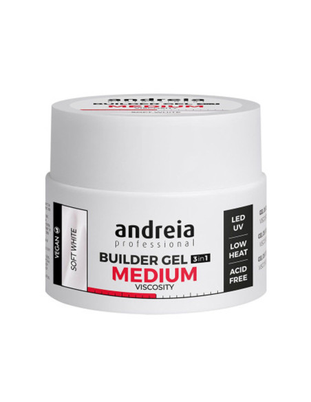 Andreia Builder Gel 3 IN 1 Soft White - Média Viscosidade 44gr Gel Construção Andreia