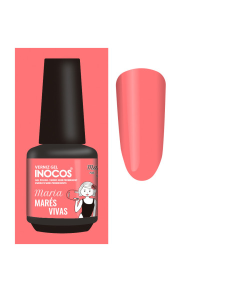 Verniz Gel Coral Pop Neon Maria Marés Vivas 15ml Maria na TV INOCOS INOCOS Verniz Gel