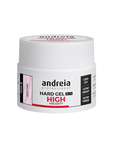 Andreia Hard Gel 2 IN 1 Soft Pink - Alta Viscosidade 44gr Gel Construção Andreia