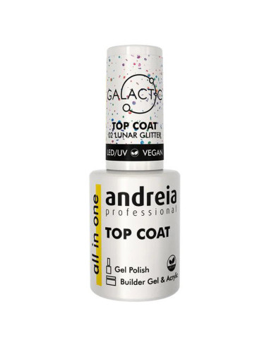 Top Coat All in One 02 Galatic Lunar Glitter Andreia Profissional 10.5ml