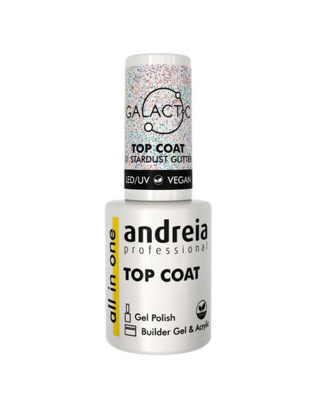 Top Coat  All in One Galatic 01 Andreia Profissional Stardust Glitter 10.5ml