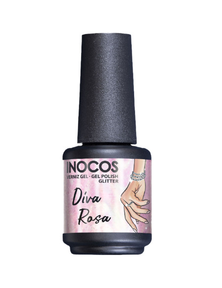 Verniz Gel INOCOS Diamonds Diva Rosa 15ml INOCOS Verniz Gel