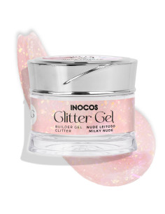 Inocos Diamonds gel constructor nude lechoso con purpurina 50 g
