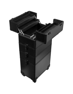 Mala Trolley Profissional 4 Compartimentos em Preto Malas de Maquilhagem 2