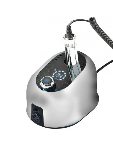 Micromotor Digital 36.000 RPM Prateado Broca Unhas