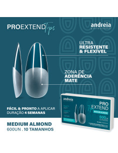 Andreia Pro Extend tips Medium Almond 600 unidades 2
