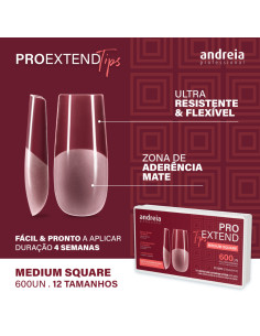 Andreia Pro Extend tips Medium Square 600 unidades 2