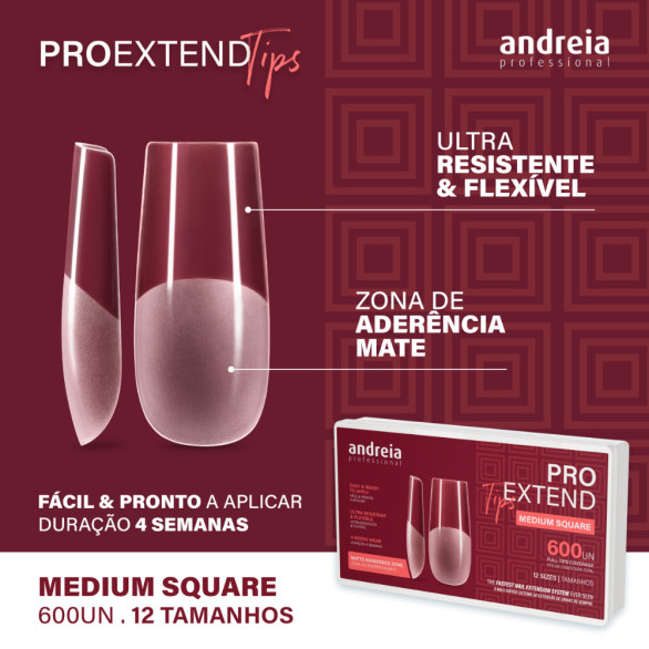 Andreia Pro Extend tips Medium Square 600 unidades