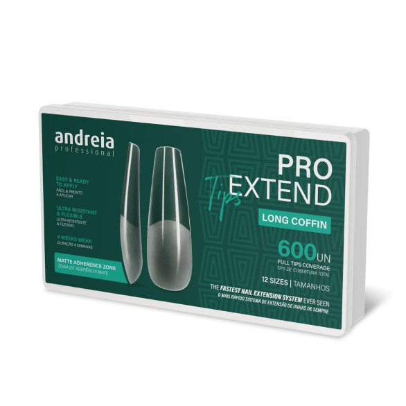 Andreia Pro Extend tips Long Coffin 600 unidades