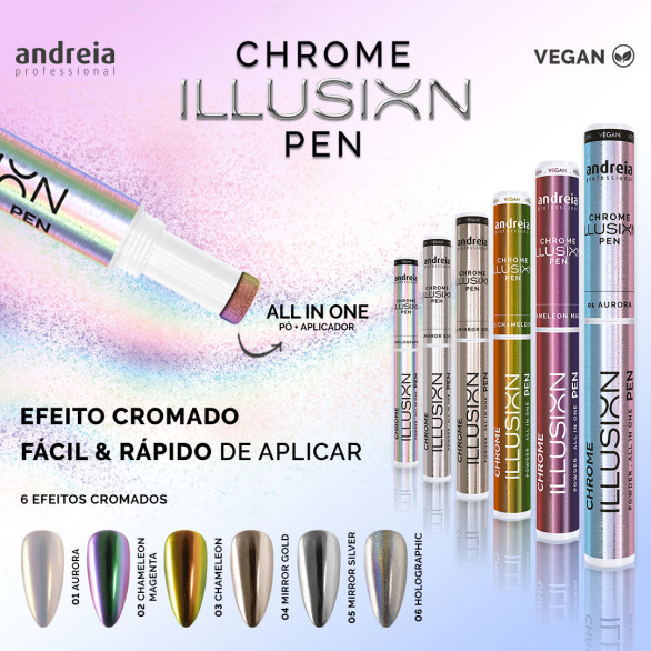 Andreia Chrome Illusion 03 Chameleon lápiz nail art