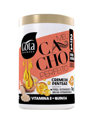 Creme de Pentear Gota Dourada Meu Cacho Perfeito Vitamina E e Quinoa 1Kg Gota Dourada