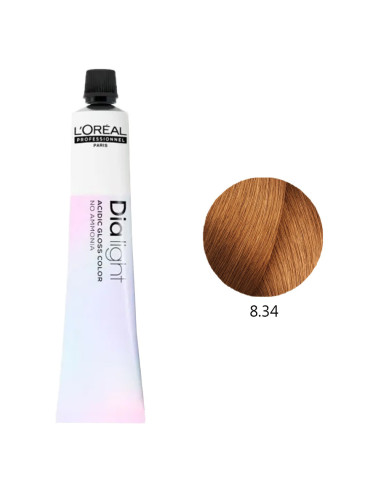 Coloração L'Oréal Profissional DiaLight 8.34 Louro Claro Dourado Acobreado 50ml DiaLight L'Oreal