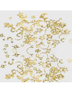 Tachas Lua e Estrela Variadas Decoração de Unhas 2