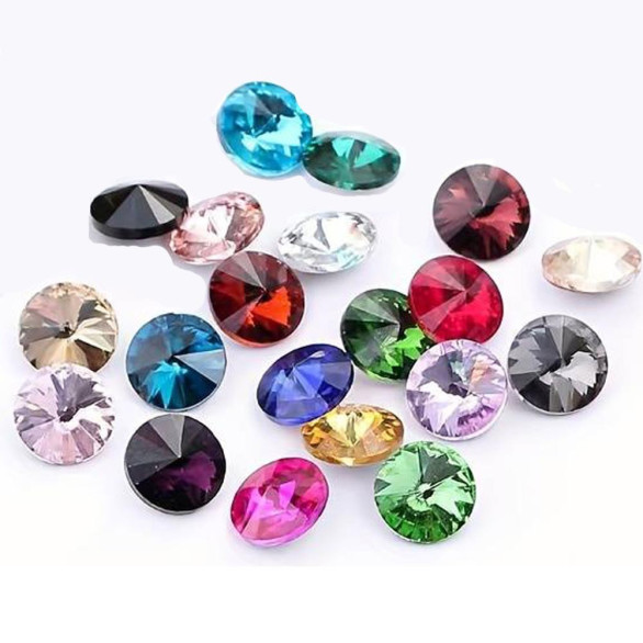 Cristales de colores grandes nail art 36 unidades