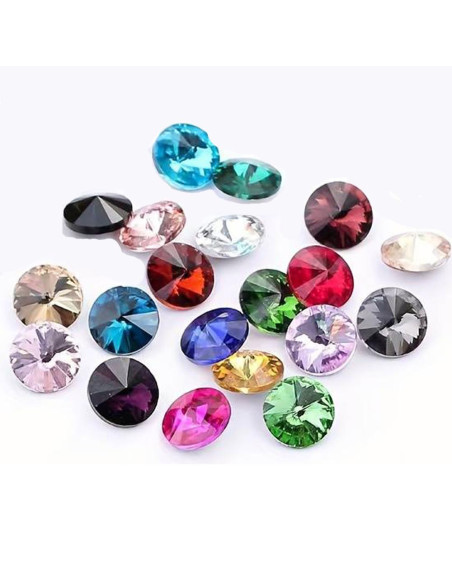 Cristales de colores grandes nail art 36 unidades