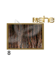 SHE extensiones lisas adhesivas Natural Color n.º 8, 40/45 cm, 4 piezas