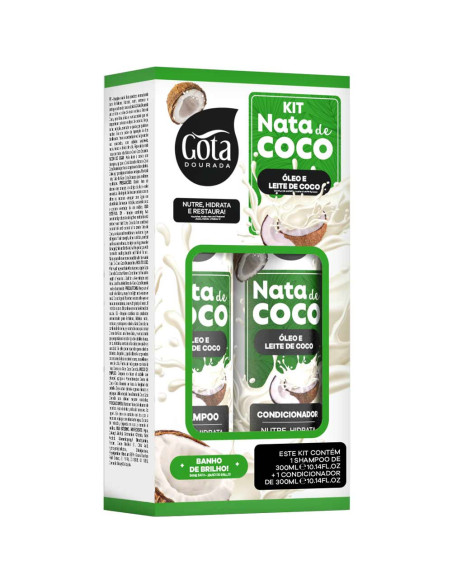 KIT Shampoo & Condicionador Gota Dourada Nata de Coco 300ml Gota Dourada